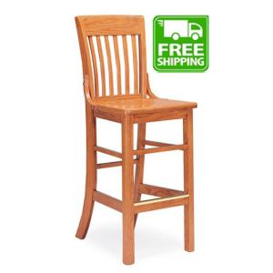 Americana Wood Barstool-Wood Seat