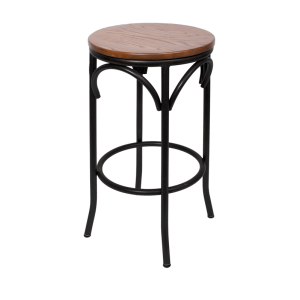 Henry Metal Frame Backless - Autumn Ash Wood Seat