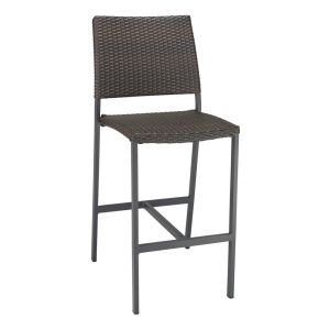 BAL-5725S Outdoor Restaurant Barstool - Anthracite Black Seat/Back - Indo Frame