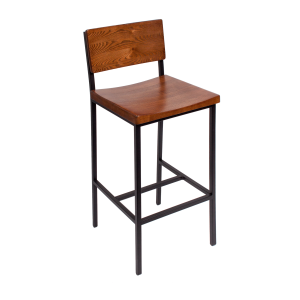 Memphis Metal Frame Barstool - Autumn Ash Wood Seat