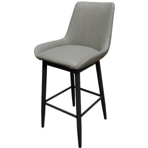 Amata Upholstered Bucket Seat Barstool - Charcoal/Black