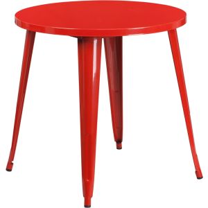 30" Round Metal Table - Red