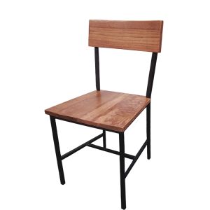 Timber Industrial Metal Frame Chair - Timber Chestnut