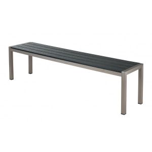 Synthetic Teak Bench - Aluminum Frame with Black Teak Slats