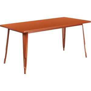 Rectangular Metal Cafe Table 60" x 30" - Copper