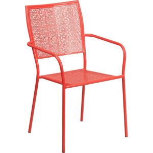 Square Back Outdoor Arm Chair - Coral