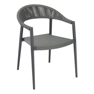 RP-01A Outdoor Restaurant Arm Chair - Anthracite/Dark Gray