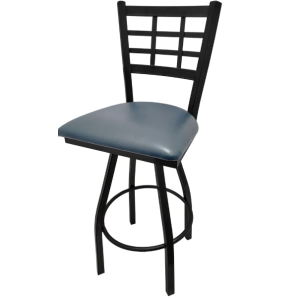 Windowpane Swivel Barstool - Blue Ridge Vinyl Seat