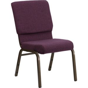 Hercules 18.5" Banquet Chair - Plum Fabric w/ Goldvein Frame