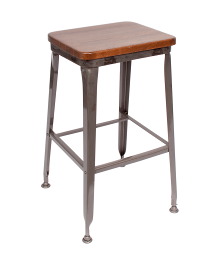 Lincoln Metal Frame Barstool - Autumn Ash Wood Seat