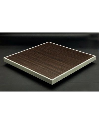 T73 High Pressure Laminate Table Top - Espresso/Silver Frame