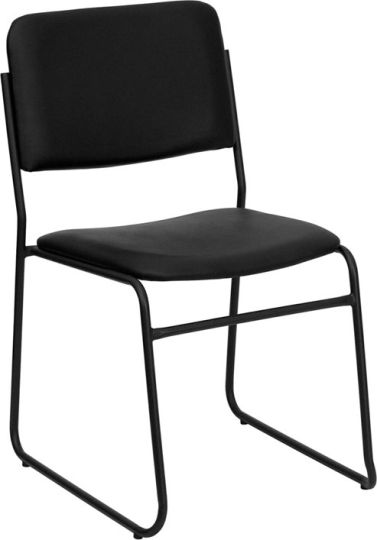 Hercules XU-8700 Stack Chair - Black Vinyl/Black Frame