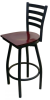 316 Metal Frame Swivel Barstool - Black Frame/Dark Wood Seat