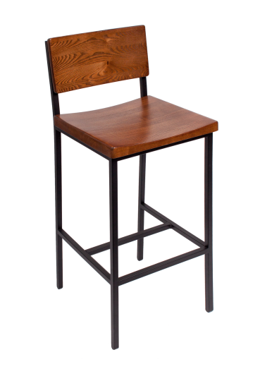 Memphis Metal Frame Barstool - Autumn Ash Wood Seat 