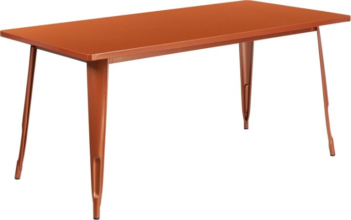 Rectangular Metal Cafe Table 60" x 30" - Copper