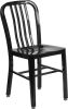 Large metal indoor outdoor chair - black