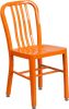 Large metal indoor outdoor chair - orange