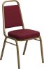 Trapezoidal Back Banquet Chair - Burgundy Pattern Fabric w/ Gold Frame