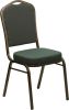 Crown Back Banquet Chair - Green Pattern Fabric w/ Goldvein Frame