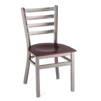 Dante 513B Ladder Back - Distressed Clear Coat Frame/Walnut Seat