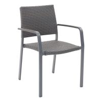 AL-5725A Outdoor Arm Chair - Anthracite Black Seat/Back - Indo Frame