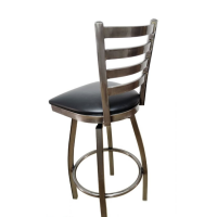 316 Metal Frame Swivel - Clear Coat Frame/Black Vinyl Seat