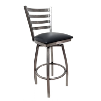 316 Metal Frame Swivel - Clear Coat Frame/Black Vinyl Seat