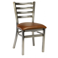 Dante 513B Ladder Back - Distressed Clear Coat Frame/Brown Vinyl Seat