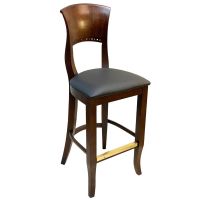 525 Wood Frame Barstool - Walnut - Angle View