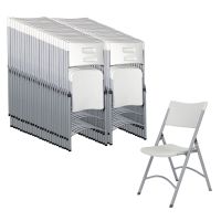 BT602 Folding Chair - Gray - Folded for Storage