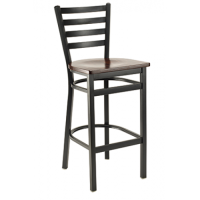 Dante 613W Ladderback - Black Steel Frame/Mahogany Wood Seat