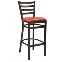 Dante 613W Ladderback - Walnut Frame/Red Vinyl Seat