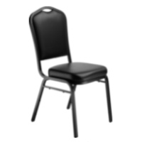 9300 Stackable Chair - Panther Black Vinyl/Black Santex Frame