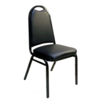 ABC-22 Stackable Chair- Black Frame and Black Vinyl
