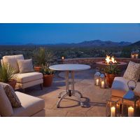 AL-1304 Outdoor Table Base at dusk- Silver