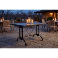 AL-1304 DP Rectangle Outdoor Table Base on Patio - Black