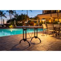 AL-1304 DP Rectangle Outdoor Table Base Next to Pool - Black