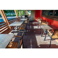 AL-1316 Black Outdoor Table Bases on patio