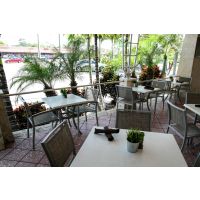 AL-1316Outdoor Table Bases on Restaurant Patio