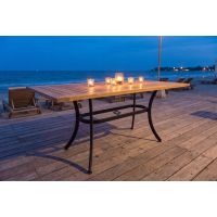 AL-1316DP Rectangle Black Outdoor Table Base on deck