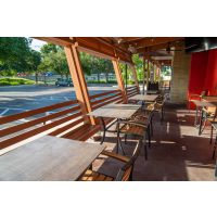 AL-1316DP Rectangle Black Outdoor Table Base under Awning