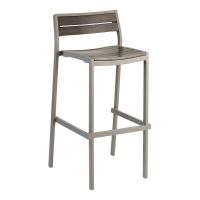BAL-5700 Outdoor Barstool - Gray Frame/Gray Faux Teak