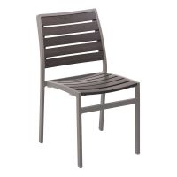 AL-5700S - Outdoor Side Chair - Gray Frame/Gray Faux Teak