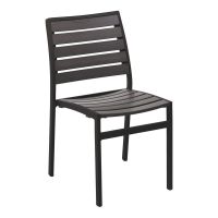 AL-5700S - Outdoor Side Chair - Black Frame/Gray Faux Teak
