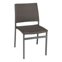 AL-5725S Outdoor Restaurant Chair - Anthracite Black Seat/Back - Indo Frame