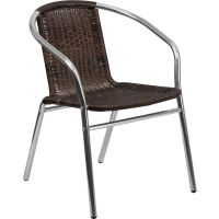 Stainless Outdoor Set - Brown Rattan Arm Chair