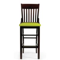 Americana Wood Barstool-Upholstered Seat
