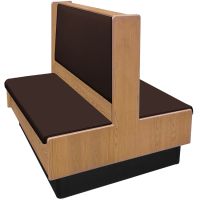 Aristocrat Double Wood Frame Booth - Shown in Natural Clear Coat Stain/Espresso Vinyl