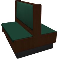 Aristocrat Double Wood Frame Booth - Shown in Dark Walnut Stain/Hunter Green Vinyl