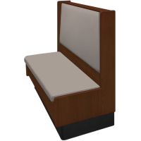 Aristocrat Single Wood Frame Booth - Shown in American Walnut and Dove Gray Vinyl